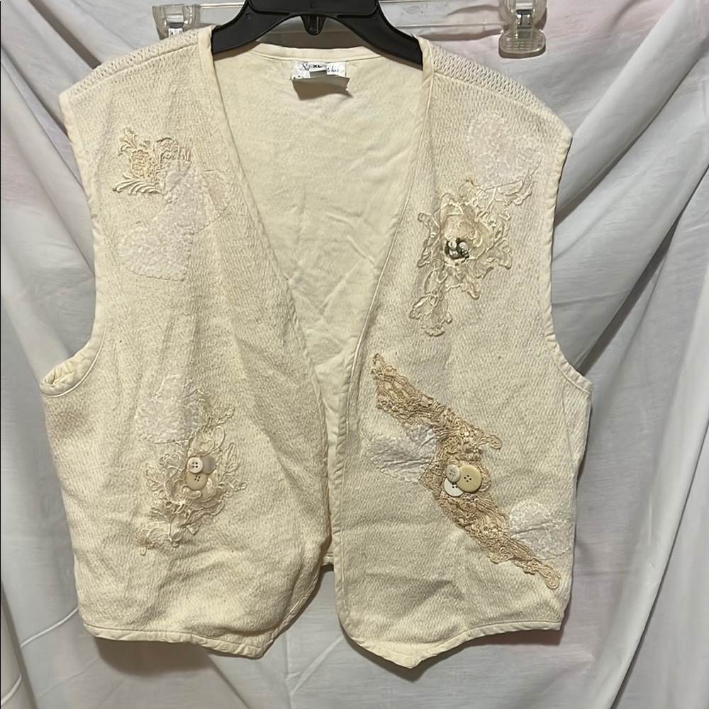 Satin Stitches Cream Embroidered Garment